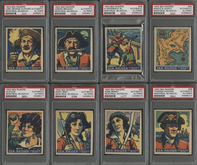 1933 R124 Goudey "Sea Raiders" Montreal Bilingual "High Numbers" Complete Set (24) - All PSA Authentic